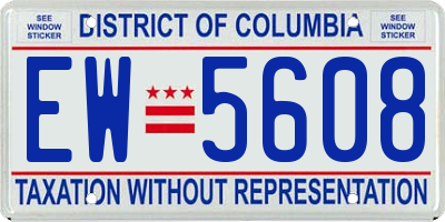 DC license plate EW5608