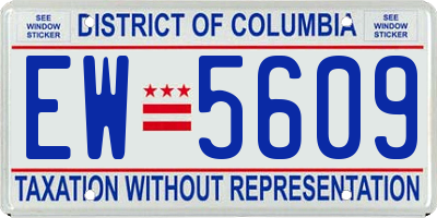 DC license plate EW5609