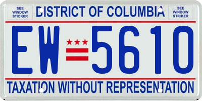 DC license plate EW5610