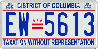 DC license plate EW5613