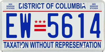 DC license plate EW5614