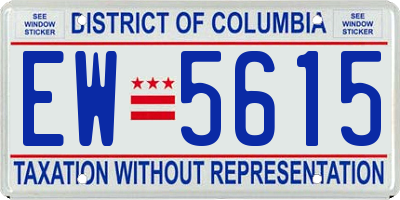 DC license plate EW5615