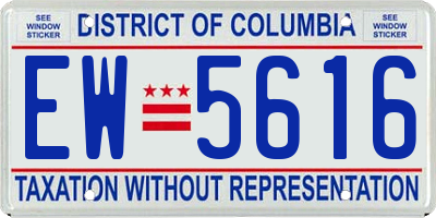 DC license plate EW5616