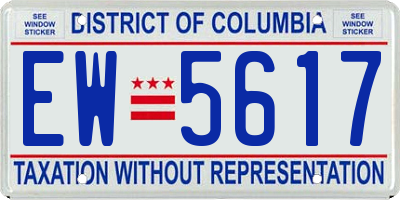 DC license plate EW5617