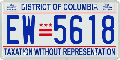 DC license plate EW5618