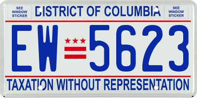 DC license plate EW5623