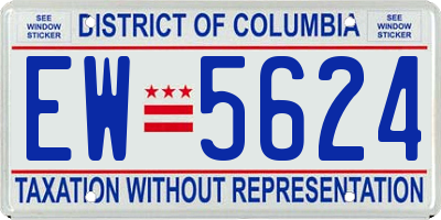 DC license plate EW5624