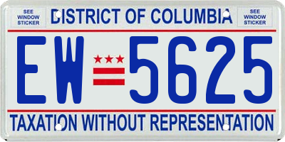 DC license plate EW5625