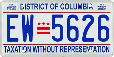 DC license plate EW5626
