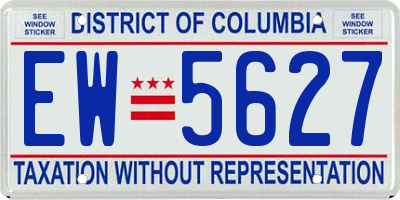 DC license plate EW5627