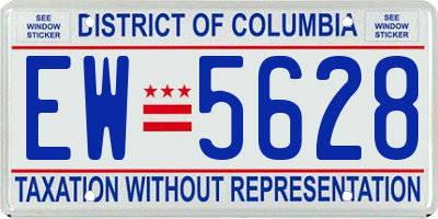 DC license plate EW5628