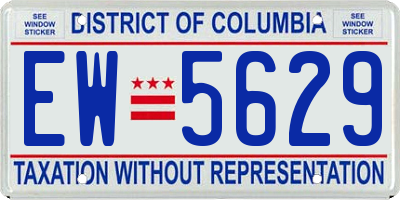 DC license plate EW5629