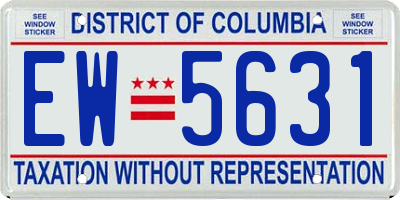 DC license plate EW5631