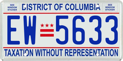 DC license plate EW5633