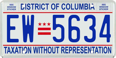 DC license plate EW5634