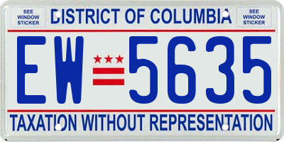 DC license plate EW5635