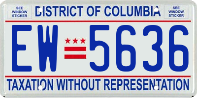 DC license plate EW5636