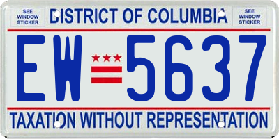 DC license plate EW5637