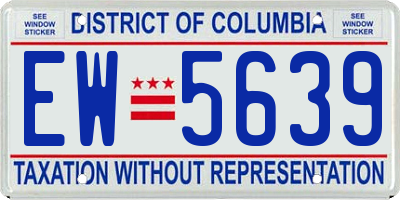 DC license plate EW5639