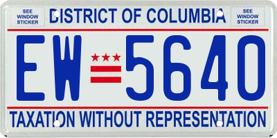 DC license plate EW5640