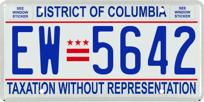 DC license plate EW5642