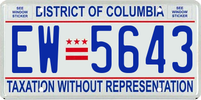 DC license plate EW5643