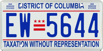 DC license plate EW5644