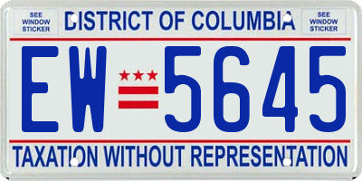 DC license plate EW5645