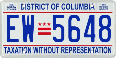 DC license plate EW5648