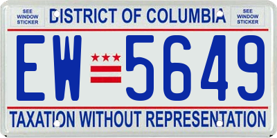 DC license plate EW5649