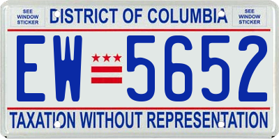 DC license plate EW5652