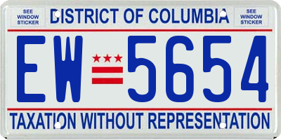 DC license plate EW5654