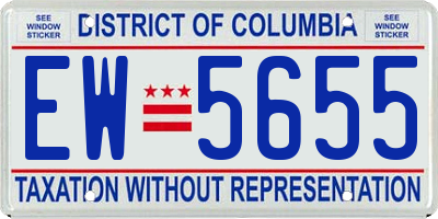DC license plate EW5655