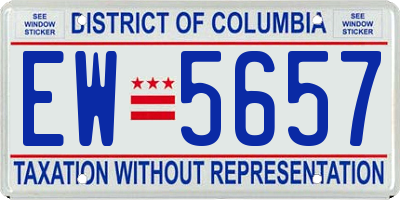 DC license plate EW5657