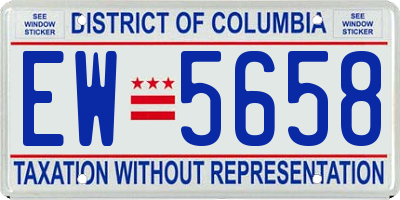 DC license plate EW5658