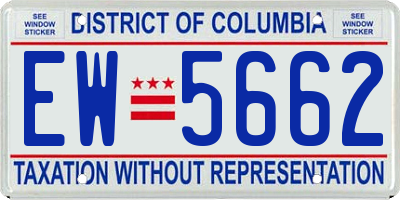DC license plate EW5662
