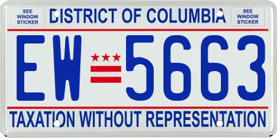 DC license plate EW5663
