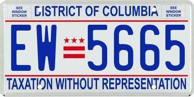 DC license plate EW5665