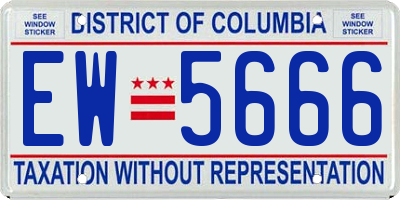 DC license plate EW5666