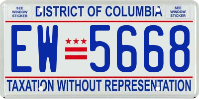 DC license plate EW5668