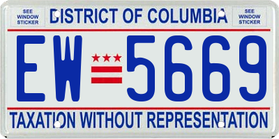 DC license plate EW5669