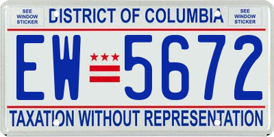 DC license plate EW5672