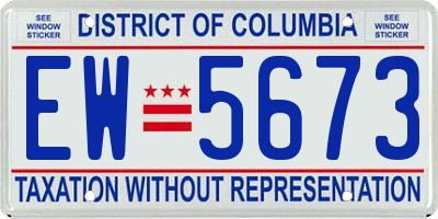 DC license plate EW5673