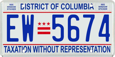 DC license plate EW5674