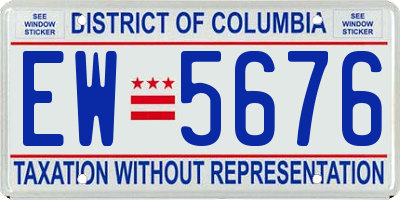 DC license plate EW5676