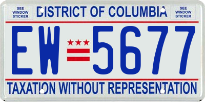 DC license plate EW5677
