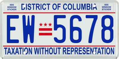 DC license plate EW5678