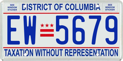 DC license plate EW5679