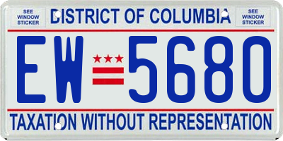 DC license plate EW5680