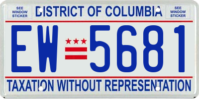 DC license plate EW5681
